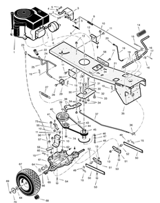 Motion Drive Diagram and Parts List for 309029X92C  Briggs and Stratton Lawn Tractor